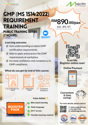 GMP (MS 1514:2022) Requirement Training Online Public