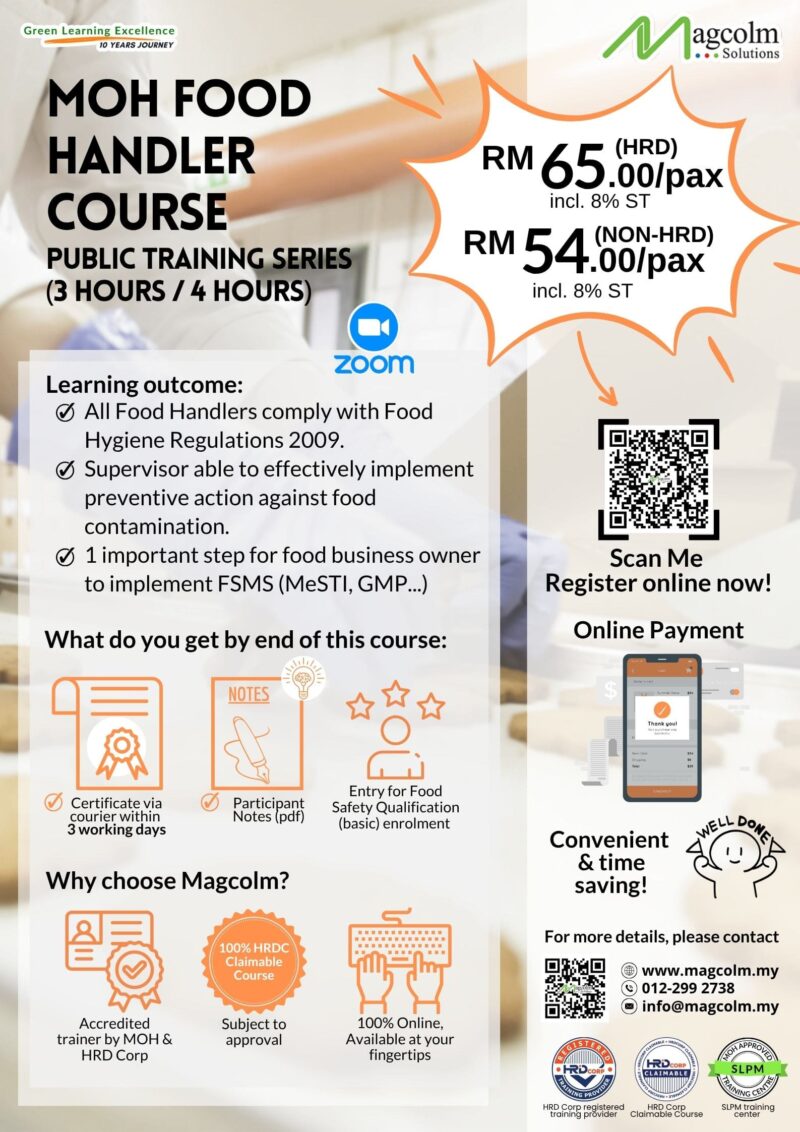 MOH Food Handler Course Public Online Class