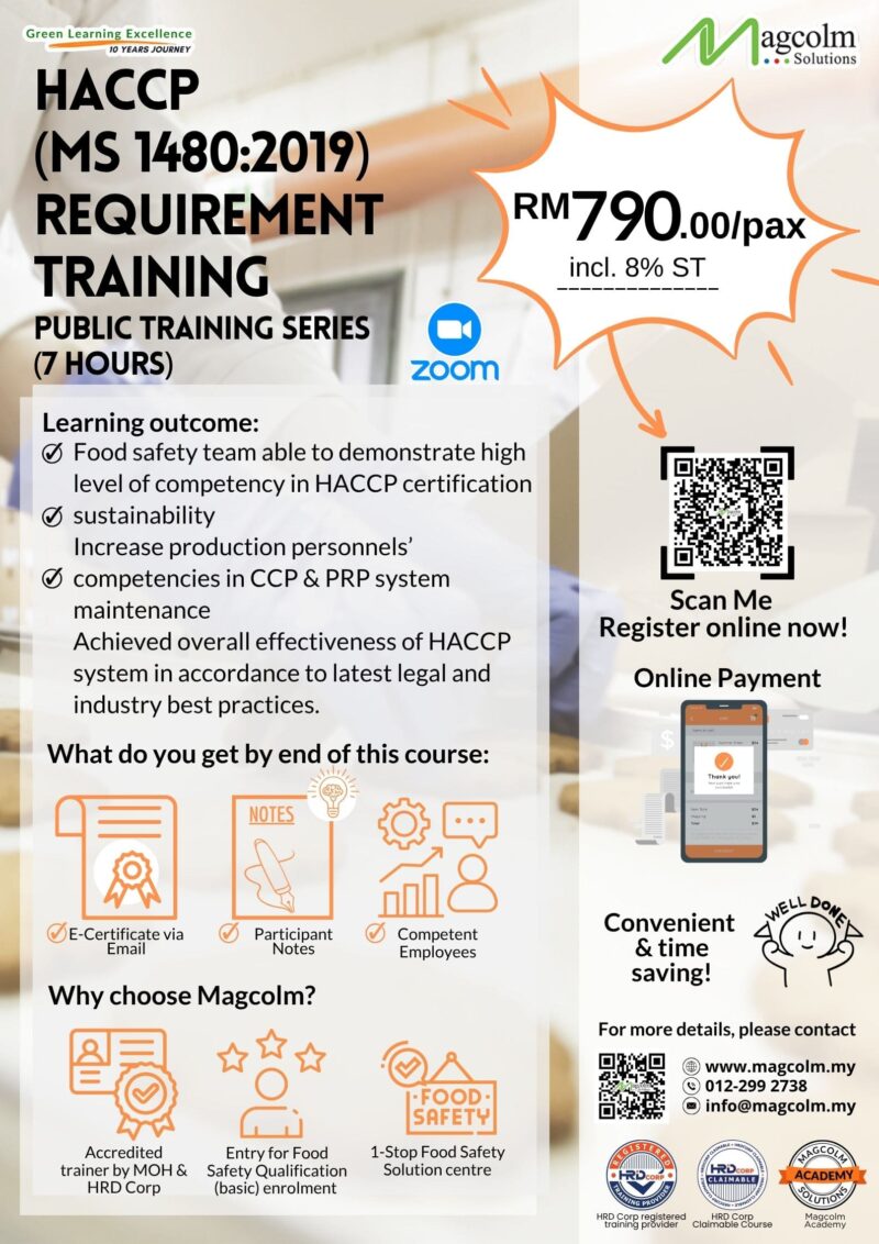 HACCP (MS 1480:2019) Requirement Training Online Public