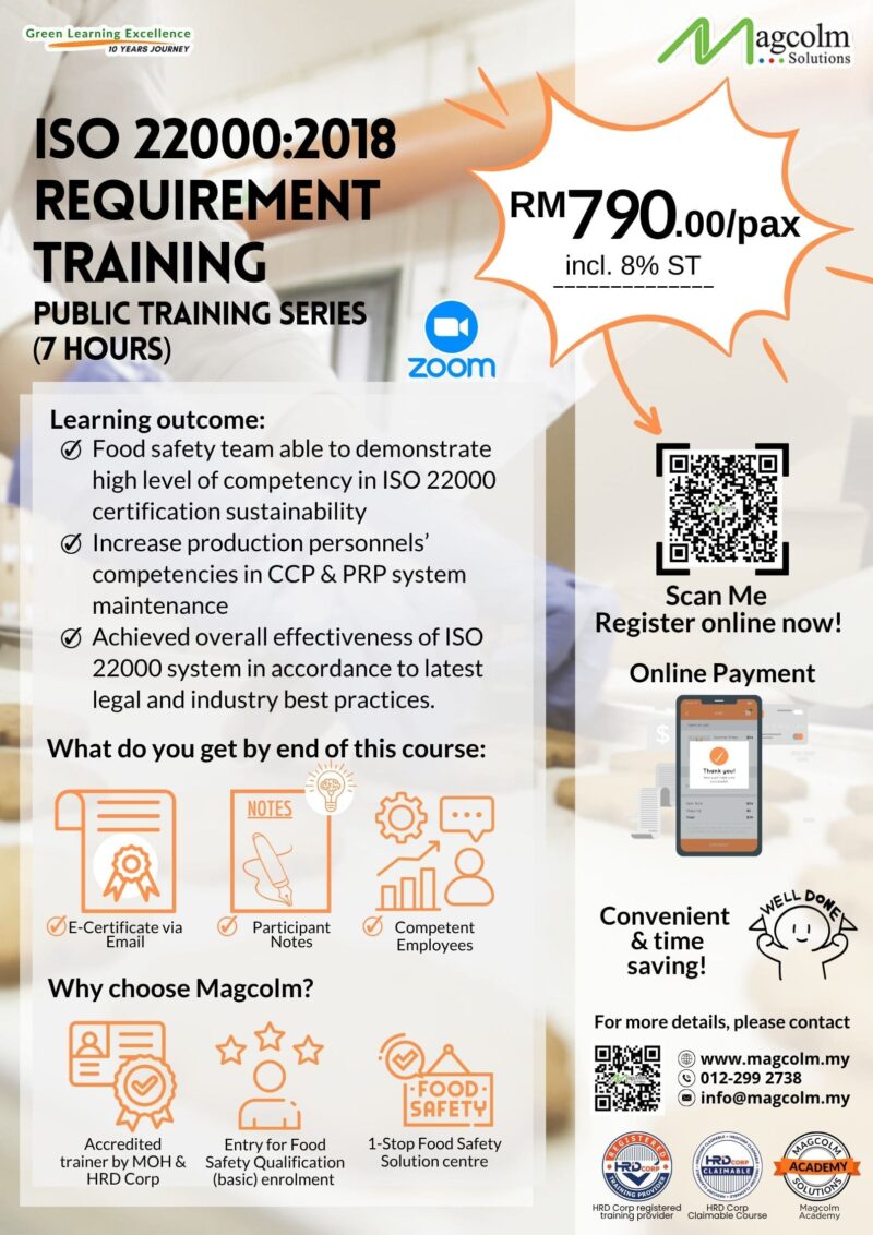 ISO 22000:2018 Requirement Training Online Public