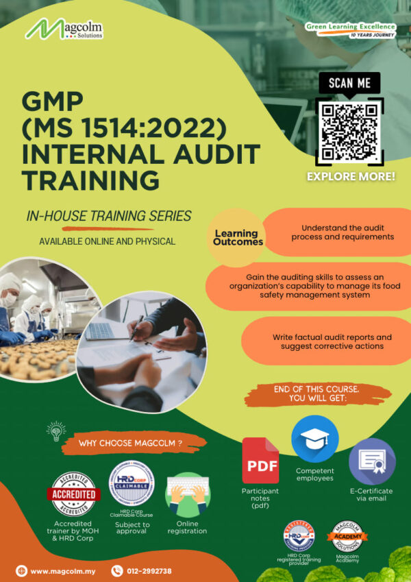 GMP (MS 1514:2022) Internal Audit Training In-House (Customized)