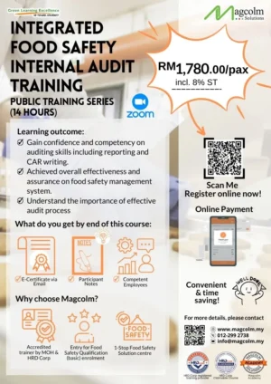 Integrated Food Safety Internal Audit Training Online Public Service Flyer