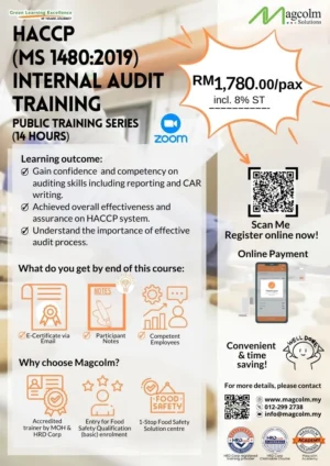 HACCP (MS 1480:2019) Internal Audit Training Online Public Service Flyer