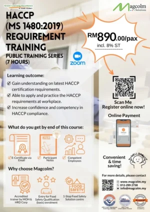 HACCP (MS 1480:2019) Requirement Training Online Public Service Flyer