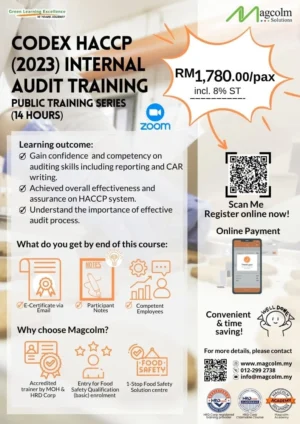 Codex HACCP (2023) Internal Audit Training Online Public Service Flyer