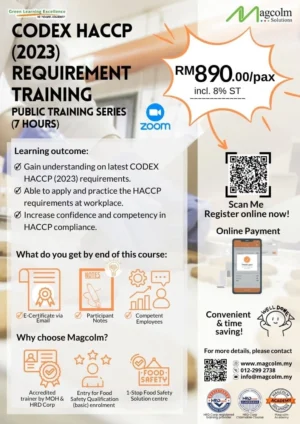 Codex HACCP (2023) Requirement Training Online Public Service Flyer
