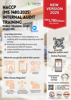HACCP (MS 1480:2025) Internal Audit Training Online Public Service Flyer